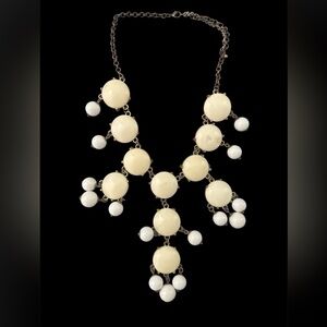 3/18$ vintage statement necklace white/beige stones on vintage gold chain